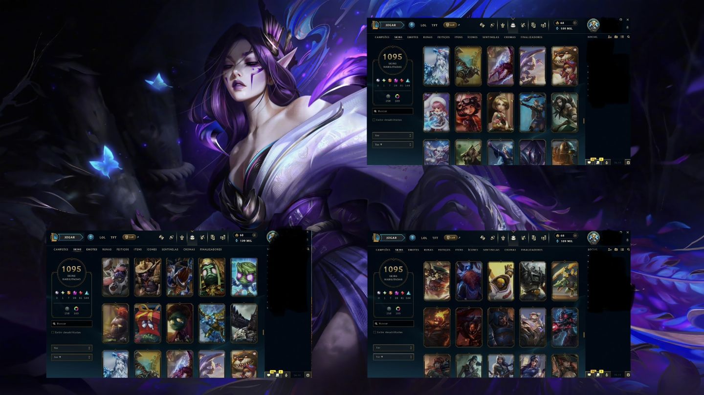 Conta LOL Completa Com 1100 Skin,198 Cromas e Skin Gacha+Classic Collector's Box