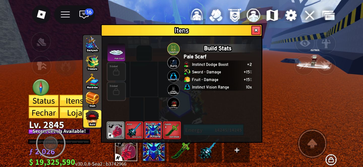 Blox Fruits LV MAX 2845 | Dragon, Kitsune e Tiger PERMANENTES + Dark Blade