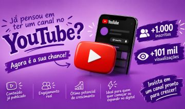 Canal Youtube com 1.000+ Inscritos e 100 Mil Visualizações - Preço negociável