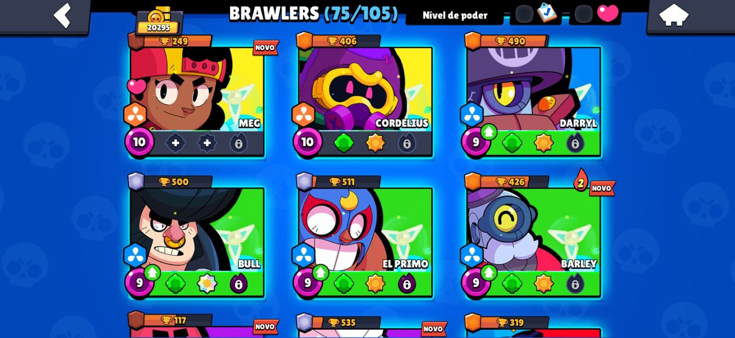 CONTA BRAWL STARS COM MUITAS SKINS E BRAWLERS UPADOS