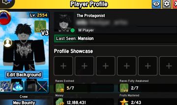 Blox Fruits | Nível 2554 | 5/7 Raças Evoluídas (2 V4) | 28 Frutas | $12M Money