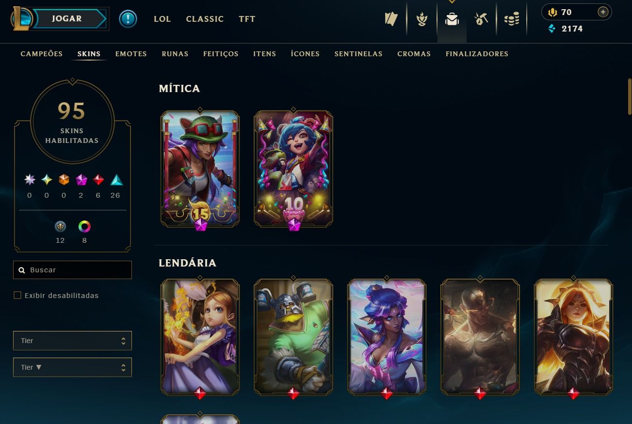 Conta de 2018 - 95 Skins - Lvl 192 - 147 Campeões - 45 Baús - 8 Cromas