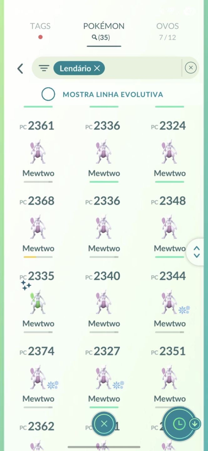 2 mewtwo shiny + 1 mewtwo 100% - Conta avançada Pokemon Go