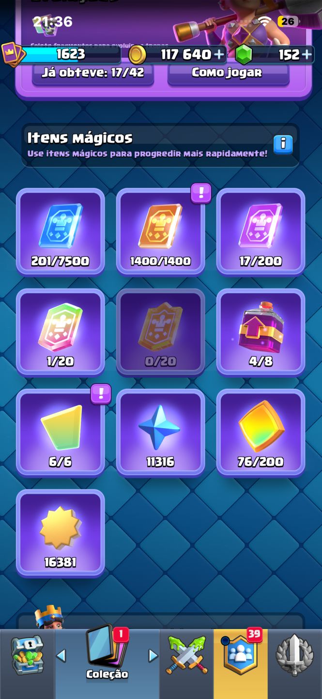 Conta clash royale 13750 troféus level 16