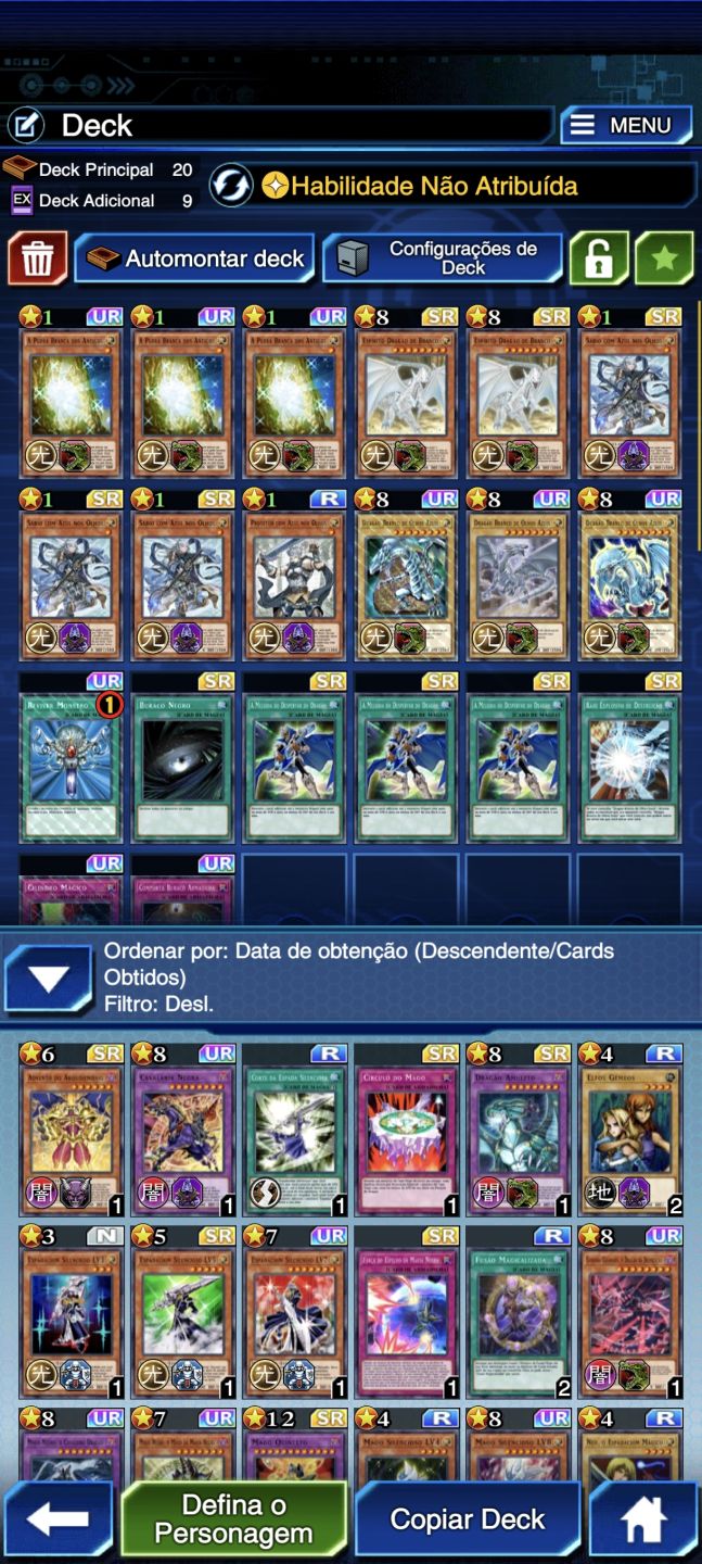 Conta Yu-Gi-Oh Duel Links| 7K+ Gemas|Decks Montados Speedroid, Dragão Branco etc