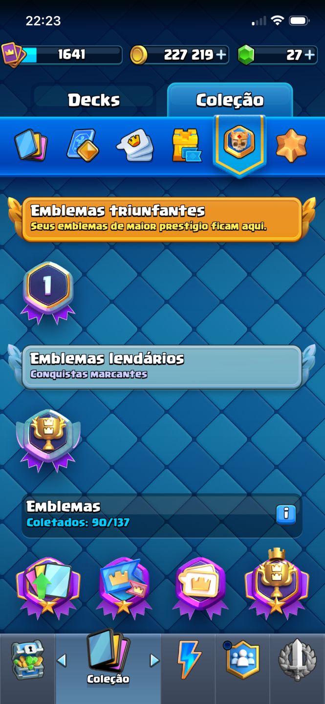 Conta Clash Royale passe da mini pekka completo 8 heróis, 19 evoluções