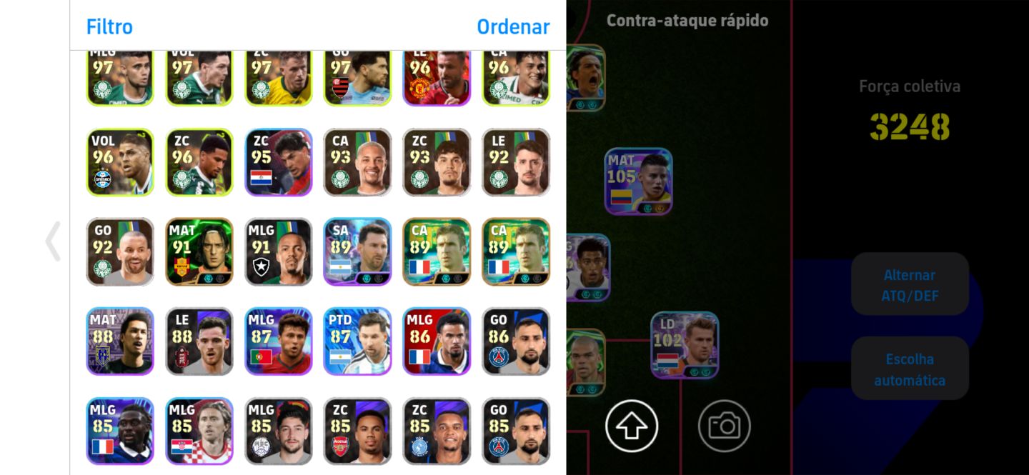 EFootball 3249 Força | 5x Div 1 | Buffon 107, Pepe 107, CR7 106, Vieira 106 |