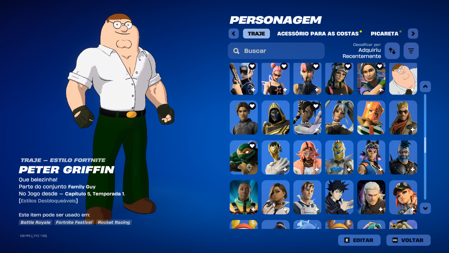 CONTA DE FORTNITE 274 SKINS