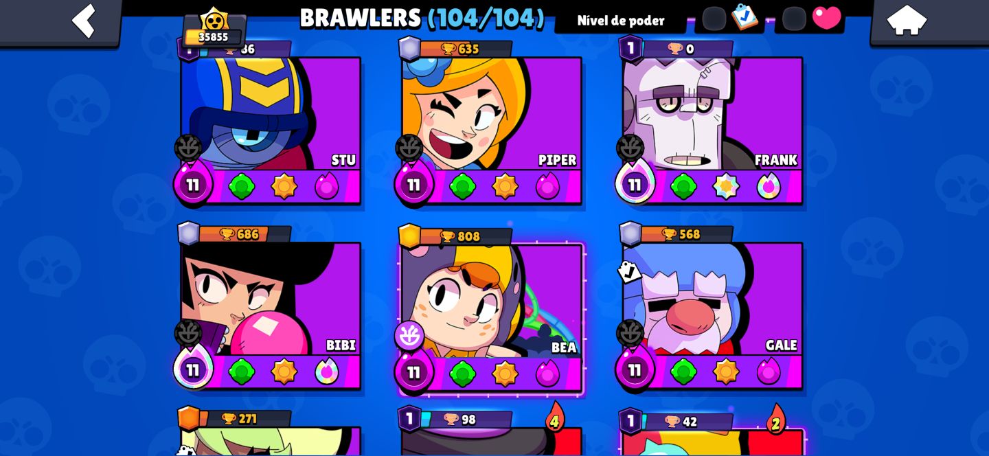 Conta rara 2019 Full brawler skins raras +35k de troféus