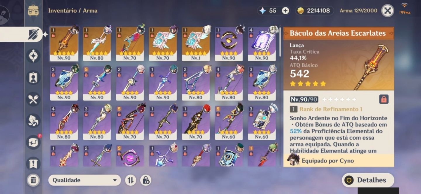 GENSHIN IMPACT AR56 | 17 T5 | NEUVILLETTE + SKIN | ARMAS 5 | 3 COROADOS