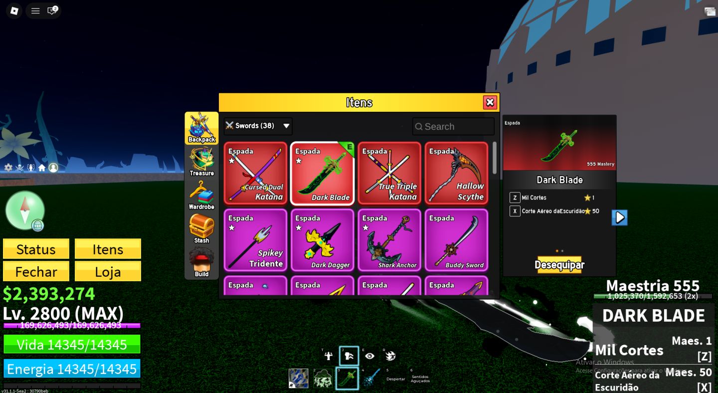 Conta de Blox Fruits Full com Buddha, Magma e Ice perm e Gamepass Dark blade V3