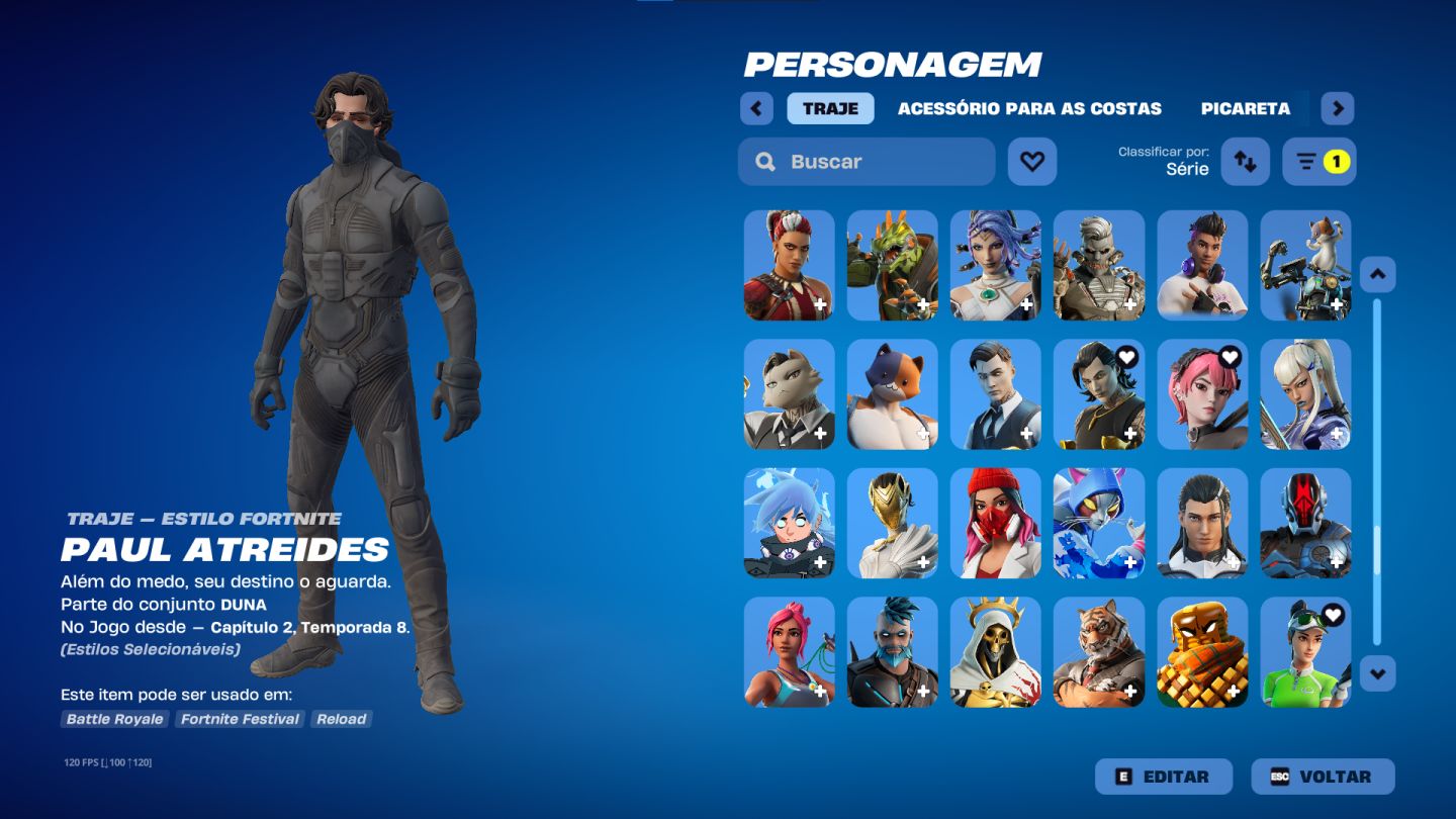 Conta de fortnite tryhard com 281 skins