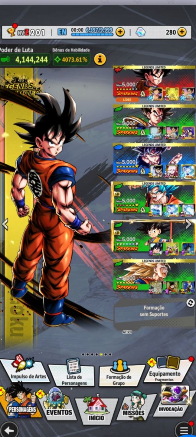 Conta de Dragon Ball Legends