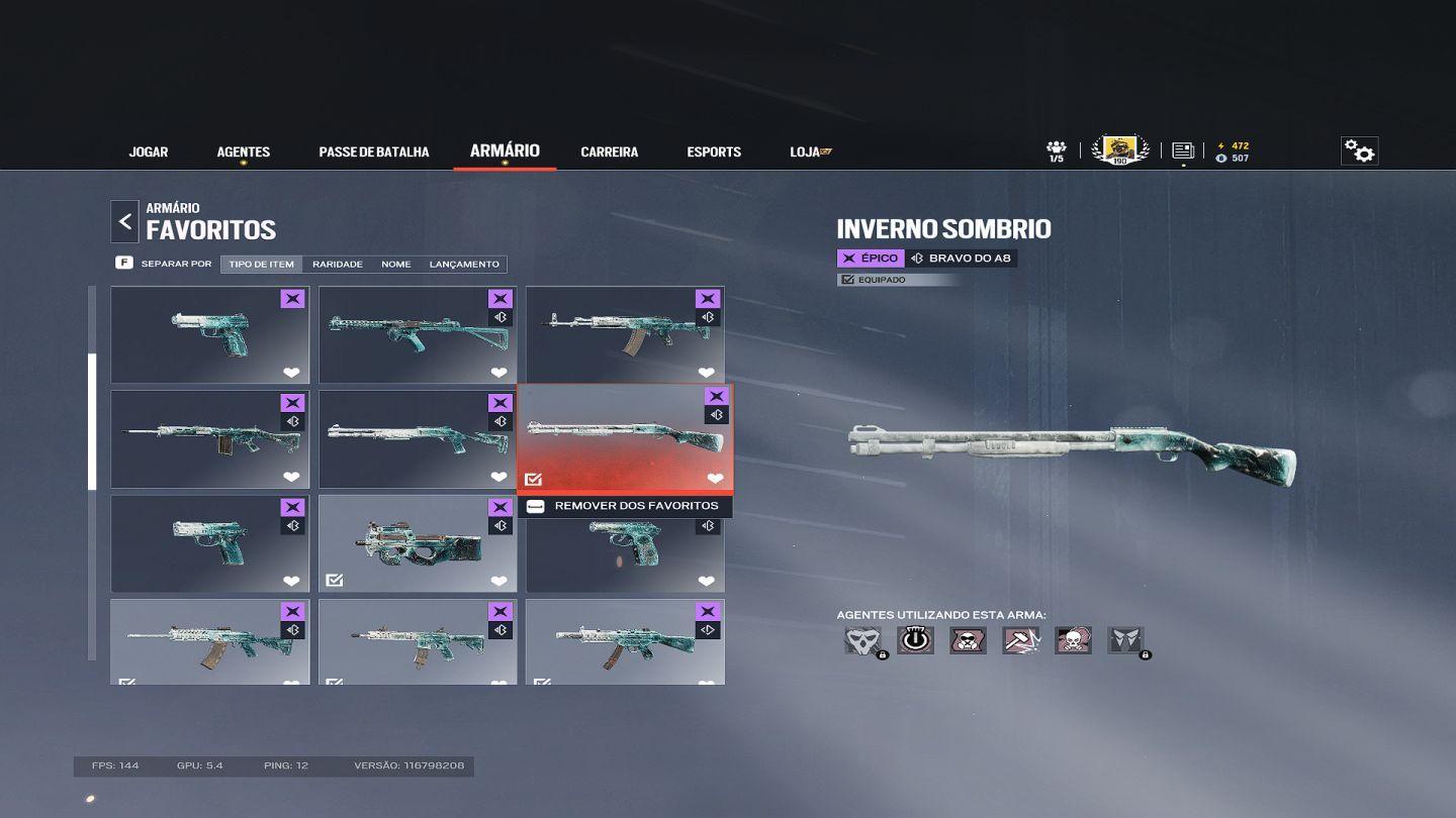 CONTA RAINBOW SIX VARIAS INVERNOS SOMBRIO TOP, PASSE ATUAL COMPRADO + UNIVERSAIS