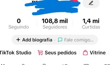 CONTA TIKTOK 108K SEGUIDORES (SEG. REAIS - CONTA BRASILEIRA)