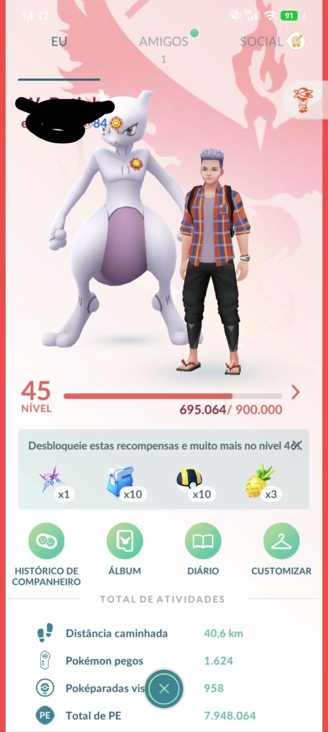 Conta pokémon Go lvl 45