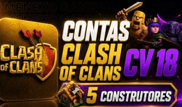 Contas Clash of Clans CV 18 + 5 Construtores + Full Acesso + Brindes