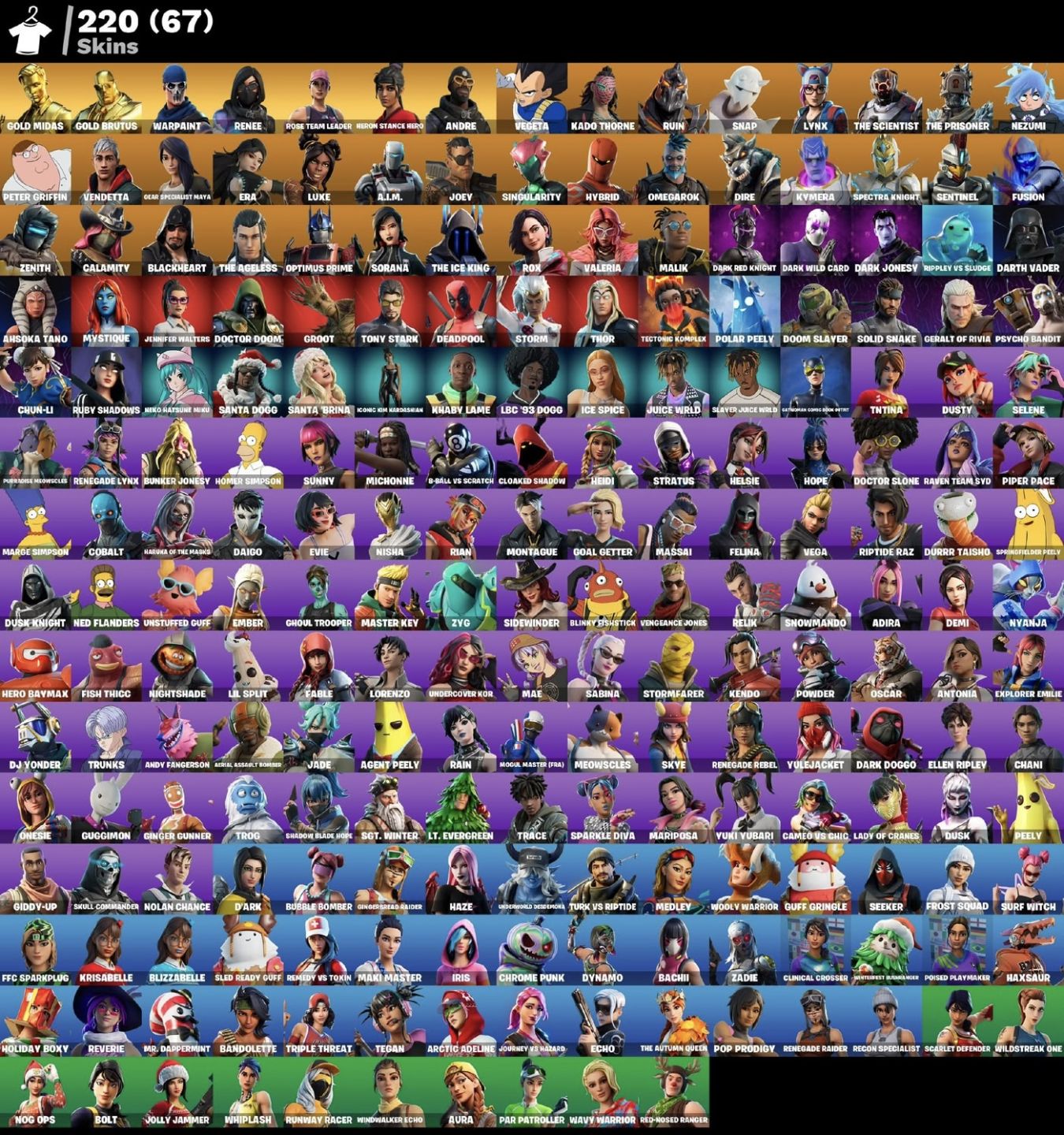 CONTA DE FORTNITE COM VARIAS SKINS E MUITOS ITENS RAROS
