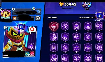 CONTA BRAWL STARS 35K TROFÉUS 97 BRAWLERS