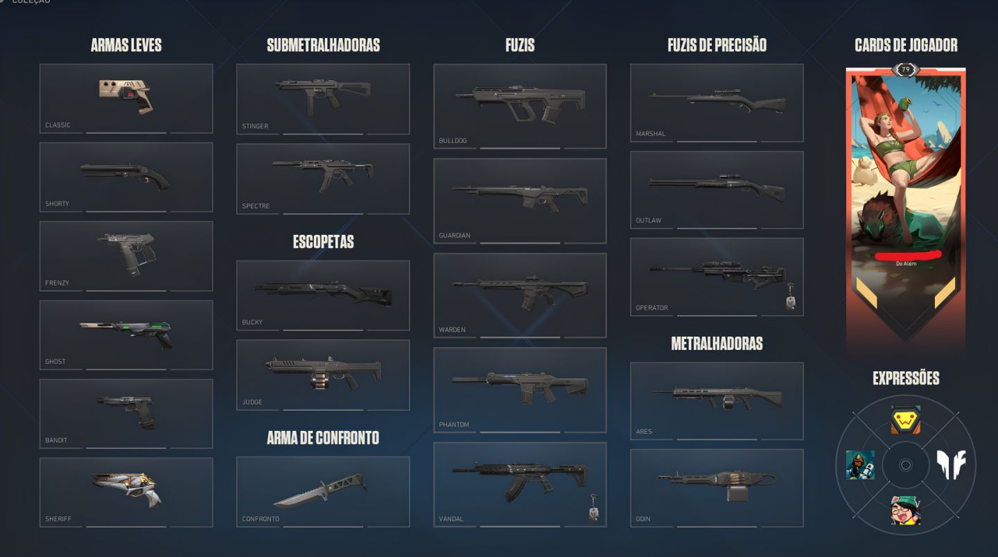 CONTA VALORANT COM VARIAS SKINS