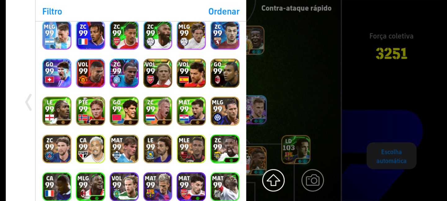 Conta Efootbal 3250 com Fichas Editadas, Suarez, Cruif, Pele e Outros