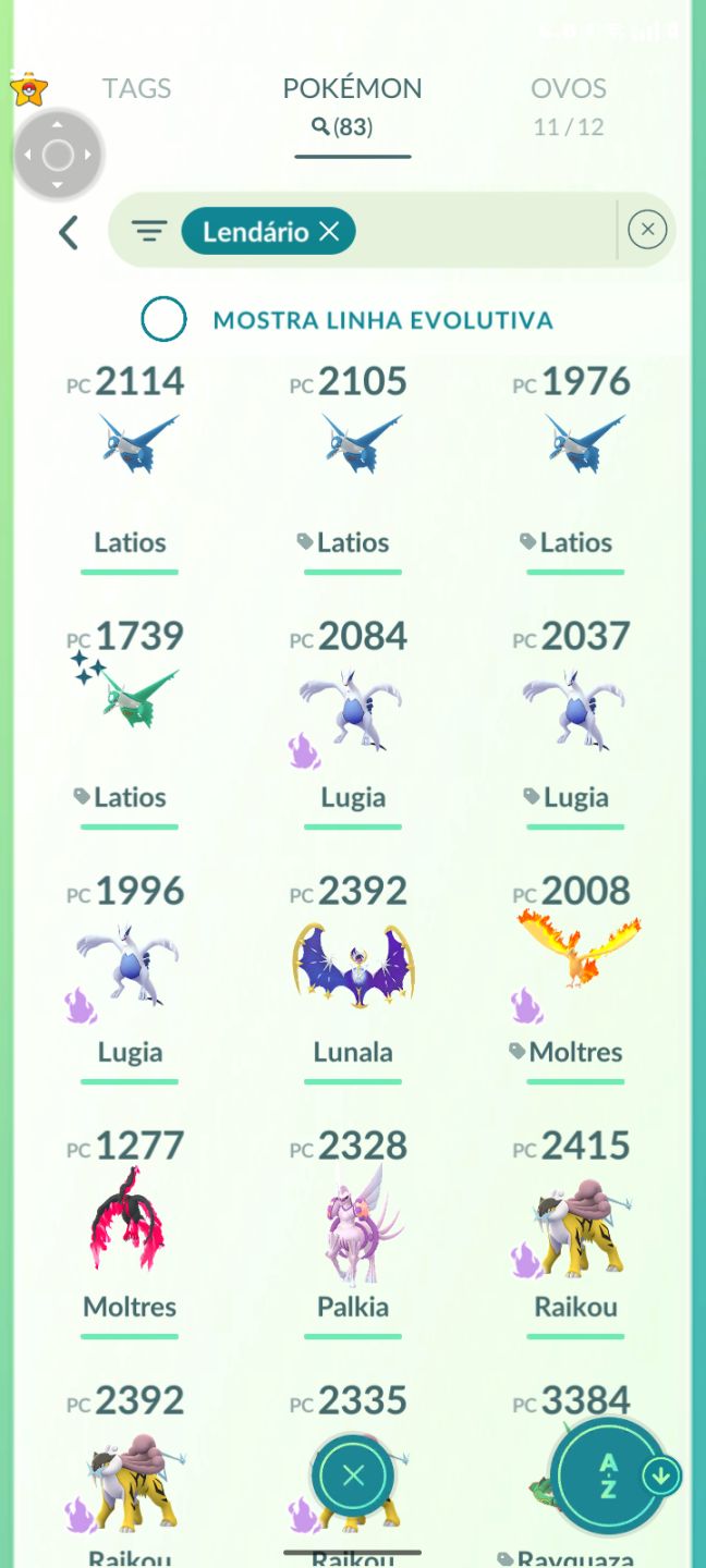 CONTA DE POKEMON GO NIVEL 46 COM 92 LENDARIOS E 9 MITICOS