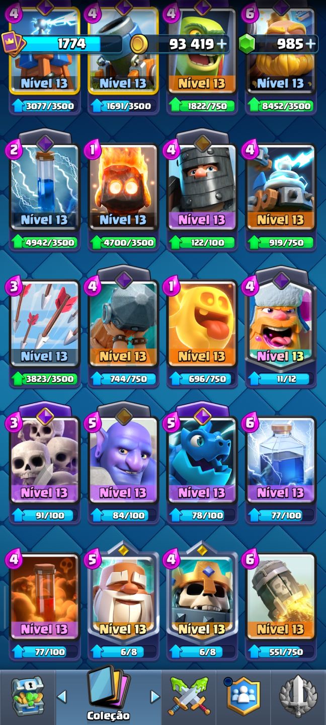 Conta de Clash Royale antiga nível 16