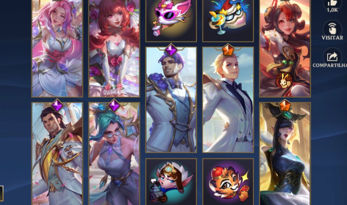 Conta wild rift com skins prestígio e lendárias.