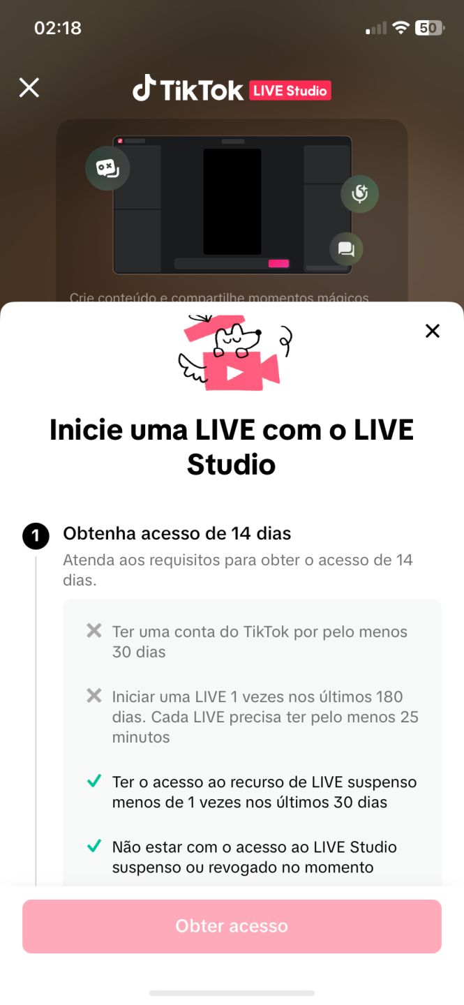 CONTA TIKTOK / COM LIVE STUDIO PC