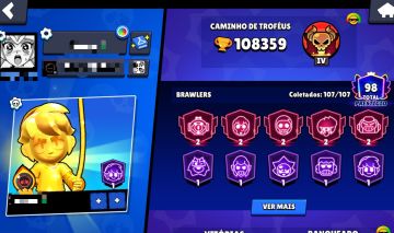 CONTA 108K TROFÉUS | EX-COMPETITIVO | 104 BRAWLERS FULL | TROCA E-MAIL