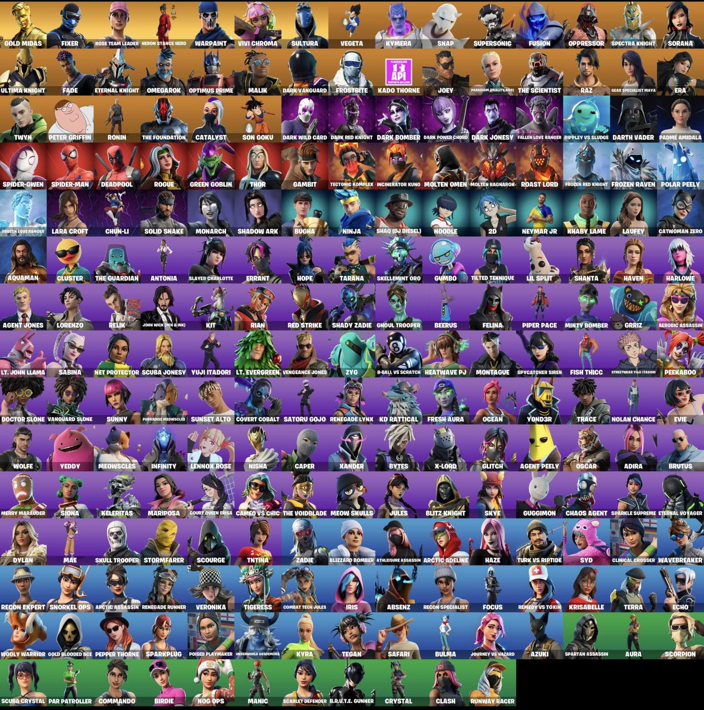 Conta de Fortnite com minty salve o mundo fundador stw og mais de 250 skins