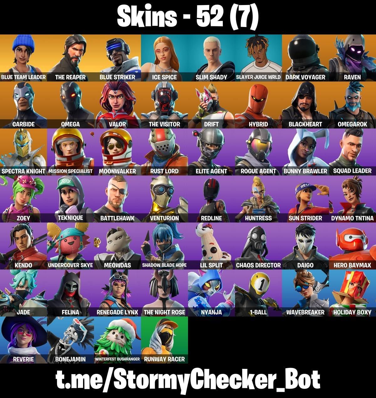 CONTA FORTNITE COM CEIFADOR S3, OMEGA, ATEMPORAL, ICE SPICE & 52 SKINS