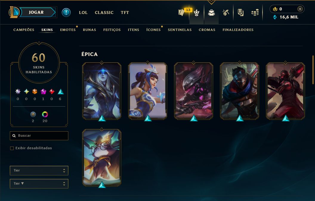 SKIN SINGED SURFISTA + [ DIAMANTE COM 55% DE WIN RATE ] + [ TROCA NICK ]