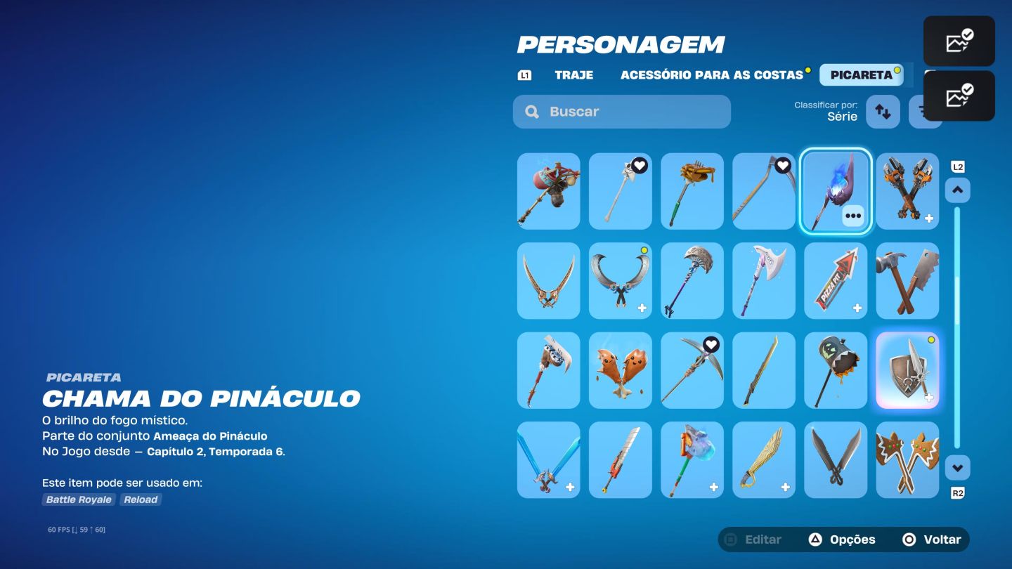 Conta try hard fortinite com passe do tony stark completo e machado do kratos