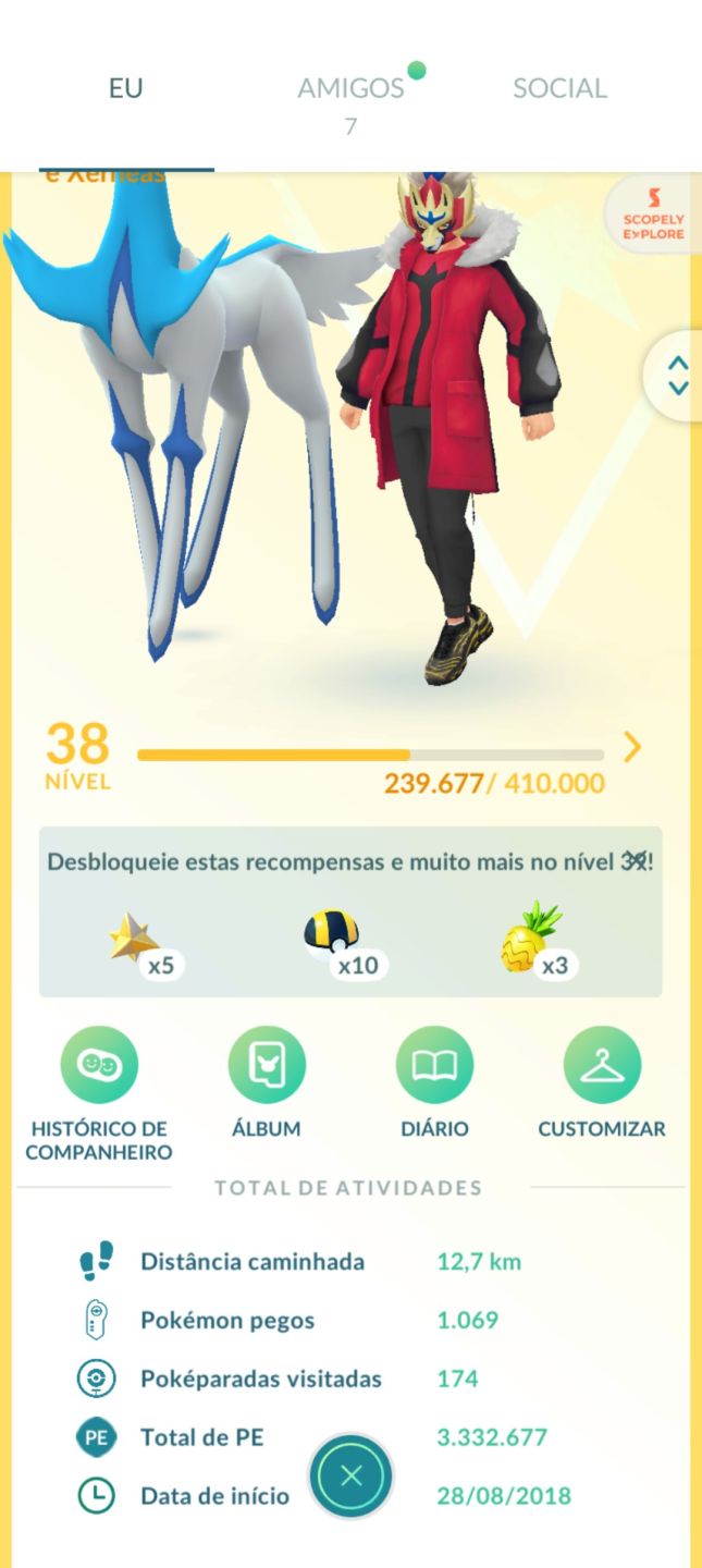 Conta NV 38 Ano 2018 8350 pokecoins + Passe Area Selvagem