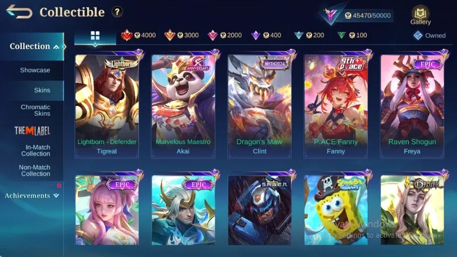 CONTA MOBILE LEGENDS COM 213 SKINS [SMURF] LEIA A DESCRIÇÃO