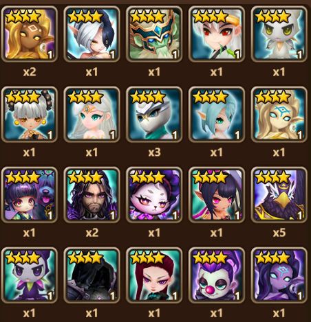 Conta Summoners War, Global, 2 LDs Belzebu e Hanwul (pintor de luz), +56 nat 5