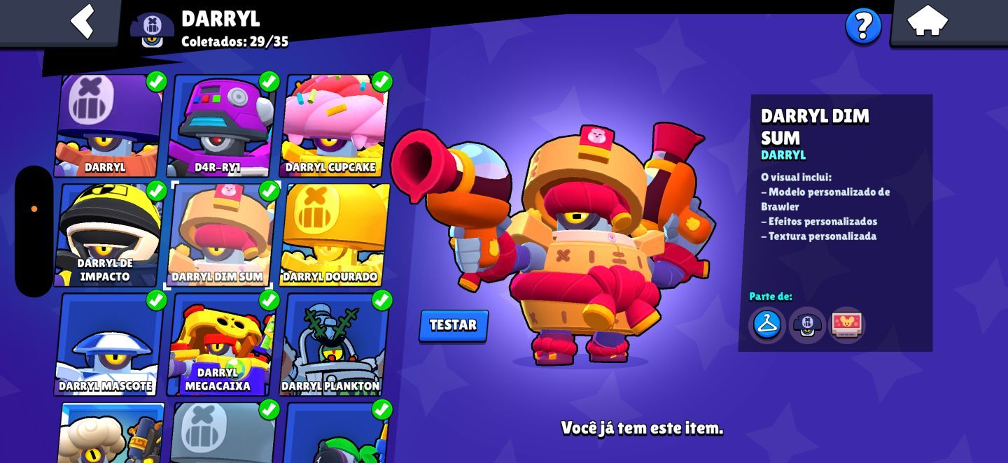 CONTA RARA DE BRAWL STARS COM COLT DESAFIANTE E +500 SKINS (70K de troféus)