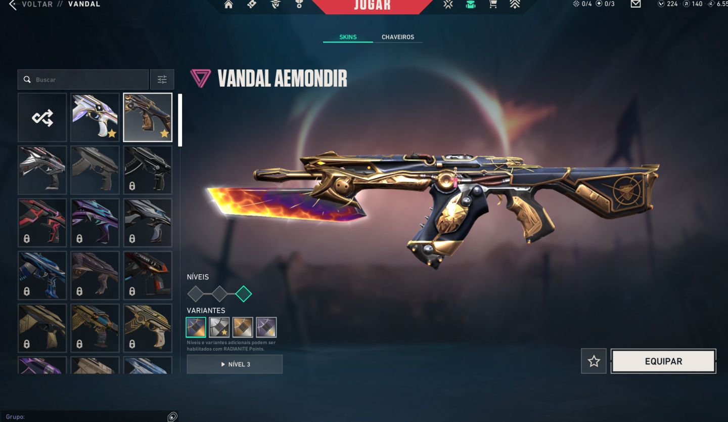 Conta cm skin vandal Asas Oníricas de Evori phantom glitchpop leque celestial