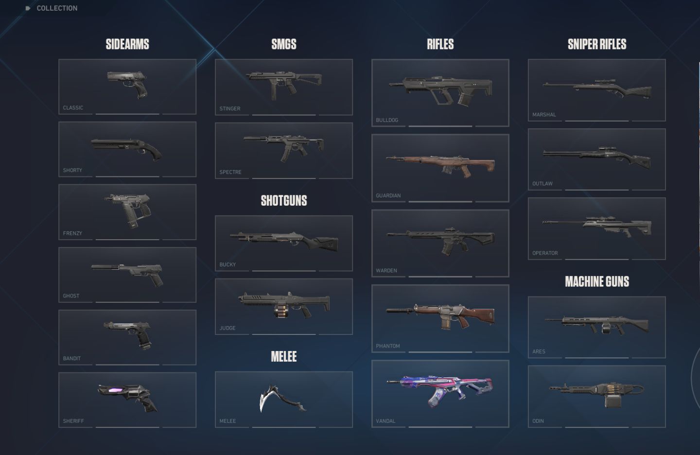 Conta VALORANT com skins de proplayer