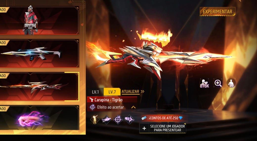 LOJA PRIME SETEMBRO - FREE FIRE (RAMPAGE, EVOLUTIVAS PUNHO E MUITO + )