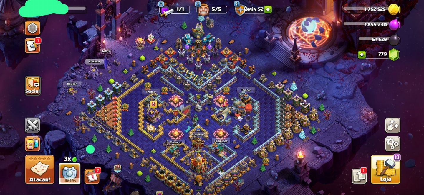 CONTA CLASH OF CLANS À VENDA CV 16 rushada