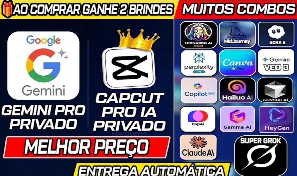 CAPCUT - CANVA - LEONARDO AI - GEMINI + BRINDE