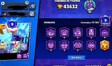 Conta Brawl Stars 2019 | 43.632 Troféus | 77 Brawlers | 700 Gemas