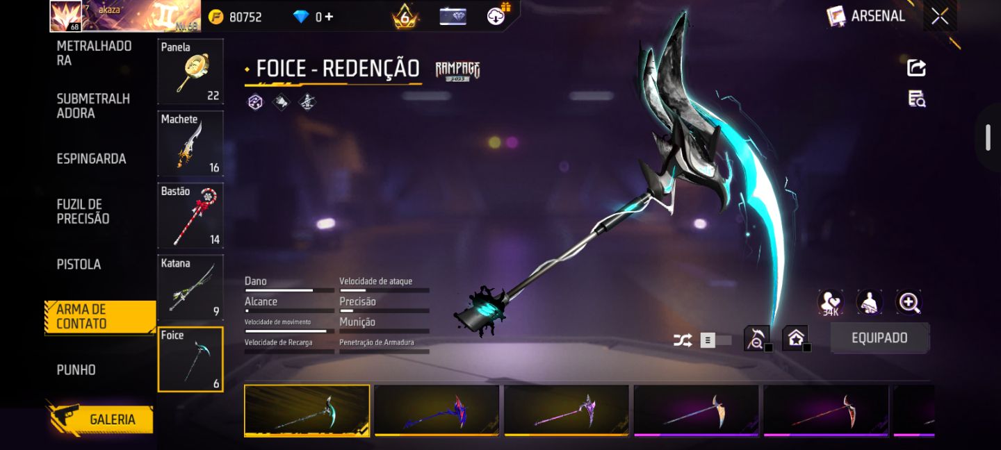 Conta lendária free fire