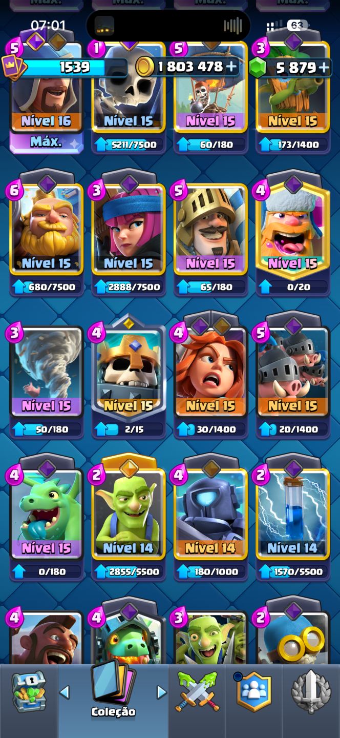 Conta Clash Royale UPADA 13.5k+ 4 decks full, aceito propostas