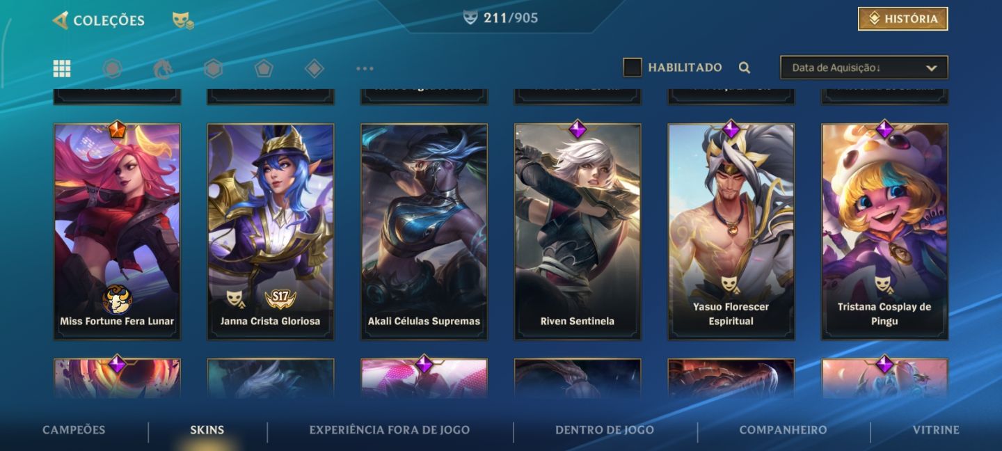 Conta wild rift 211 skin, já foi Challenger