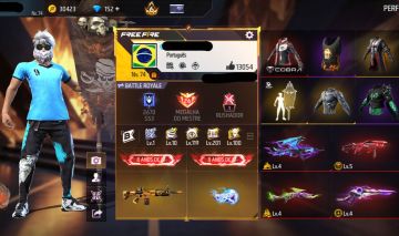 Conta free fire gemada level 74 com angelical barbinha bandeirao punho prime 6