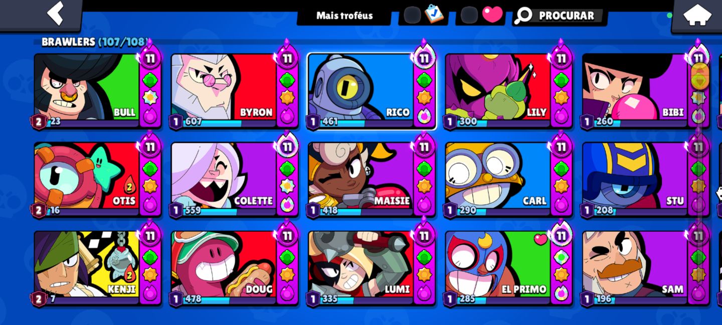 CONTA BRAWL STARS COMPLETA COM SKINS RARAS E MUITO MAIS