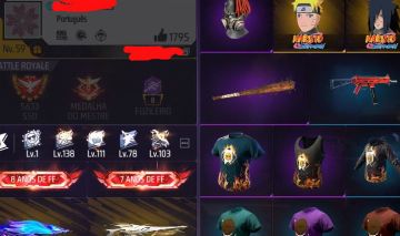 CONTA FREE FIRE COM ÍTENS RAROS